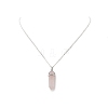 Natural Rose Quartz Geometry Pendant Necklace NJEW-JN04239-03-3