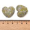 Sparkling Acrylic Heart Beads with Rhinestone Embellishment OACR-NH0001-02B-05-3