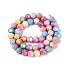 Ombre Effect Dyed Electroplate Opaque Glass Beads Strands EGLA-Q130-01A-3