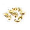 Golden Plated Alloy Letter Pendants X-PALLOY-J718-01G-S-2