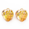 Brass Micro Pave Cubic Zirconia Charms KK-N232-302A-01-2