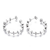 Brass Micro Pave Clear Cubic Zirconia Stud Earrings EJEW-N011-14P-NF-1