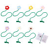 7Pcs 7 Colors Polyester Crochet Flower Bookmarks AJEW-CA0004-54-1