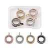 4Pcs 4 Colors Alloy Glass Crystal Rhinestone Pendants PALLOY-TA0002-37-26