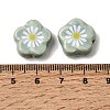 Glaze Daisy Flower Printed Porcelain Beads PR-CBA03B0-04B-3
