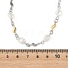 Nuggets Shell Pearl Beads & 304 Stainless Steel Wave Link Chain Necklaces NJEW-JN06364-4