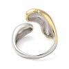 Heart Brass Open Cuff Rings for Women RJEW-B062-08PG-3