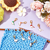 16Pcs 8 Colors Duck Alloy Enamel Pendant Stitch Markers HJEW-NB00045-4