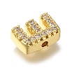 Rack Plating Brass Micro Pave Clear Cubic Zirconia Beads X-KK-G500-30G-E-2