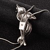 Toucan Long Adjustable Alloy Rhinestone Lariat Necklaces NJEW-F193-I01-P-4