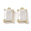 Brass Micro Pave Cubic Zirconia Charms KK-G491-31G-04-1