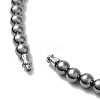 Terahertz Stone Round Beaded Necklaces for Women Men NJEW-A030-01-2