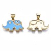 Brass Micro Pave Clear Cubic Zirconia Pendants ZIRC-N039-207B-2