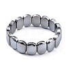 Natural Terahertz Stone Oval Beaded Stretch Bracelet G-D461-20C-2