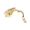 Brass Micro Pave Clear Cubic Zirconia Clasps KK-P290-23G-2