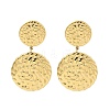 304 Stainless Steel Flat Round with Groove Stud Earrings for Women EJEW-U020-09G-1