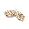 Leaf Alloy Pave Acrylic Rhinestone Brooch JEWB-C029-17A-2