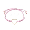 Golden Tone 201 Stainless Steel Heart Link Bracelets BJEW-JB10643-01-1