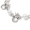 Ocean Series Alloy Shape Shell & Starfish Link Bracelets BJEW-JB11840-01-3