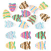 12Pcs 6 Colors Painted Glass Beads LAMP-TA0002-38-1