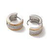 Gold Flash Sand 304 Stainless Steel Hoop Earrings  EJEW-M001-06D-P-2