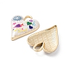 Rack Plating Alloy Enamel Pendants FIND-C050-09G-3