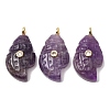 Natural Amethyst Carved Pendants G-H357-05G-06-1