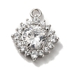 Brass Micro Pave Clear Cubic Zirconia Pendants KK-S391-01P-1