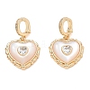 Brass Micro Pave Clear Cubic Zirconia Pendants KK-CBA61F8-06G-1