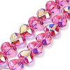 Electroplate Transparent Glass Beads Strands EGLA-B012-AB07-1