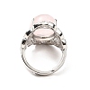 Natural Rose Quartz Adjustable Rings RJEW-P043-04P-25-3