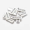 Tibetan Style Alloy Rectangle with Word Believe Pendants LS-TIBEP-Q043-066-RS-1