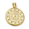 Brass Enamel Micro Pave Cubic Zirconia Pendants KK-Z042-24G-02-1