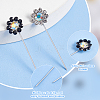 Alloy Rhinestone Flower Long Pins FIND-WH0111-322-4