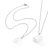 Natural Quartz Nugget Pendant Necklace with 304 Stainless Steel Chains NJEW-JN04385-01-5