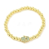 Brass Micro Pave Cubic Zirconia Beads Bracelets for Women BJEW-S158-09G-4