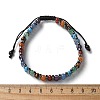 Natural & Synthetic Gemstone and Synthetic Hematite Adjustable Braided Bead Bracelets BJEW-H626-01-04-5