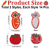 Gorgecraft 28Pcs 2 Style Tomato & Carrot Non Woven Fabric Embroidery Iron on Applique Patch PATC-GF0001-12-2