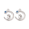 Moon with Rabbit Brass Enamel Pendants KK-G435-08P-2