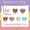 14Pcs 2 Bags Heart Polyester Embroidery Sew On Patches PATC-CY0001-74-2