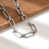 304 Stainless Steel Paperclip Chains Bracelets for Men & Women BJEW-D042-32P-2