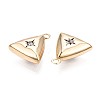 Brass Micro Pave Clear Cubic Zirconia Charms KK-Q764-001-3