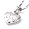 304 Stainless Steel Heart with Word Nana Pendant Necklace for Women STAS-E154-13P-1