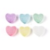 Flocking Opaque Acrylic Heart Beads OACR-T030-09M-3