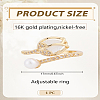 1Pc Brass Micro Pave Clear Cubic Zirconia Cuff Rings RJEW-LP0008-21-2