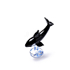 Ocean Theme Miniature Glass Whale Shape Figurine Ornaments OCEA-PW0001-16A-1