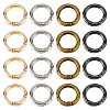 24Pcs 4 Colors Alloy Spring Gate Rings FIND-HS0001-26C-1