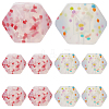 8Pcs 2 Colors Hexagon with Heart Pattern Silicone Focal Beads SIL-GF0001-52-1