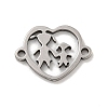 Mother's Day 201 Stainless Steel Hollow Connector Charms STAS-S146-02P-1