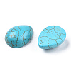 Craft Findings Dyed Synthetic Turquoise Gemstone Flat Back Teardrop Cabochons X-TURQ-S270-30x40mm-01-1